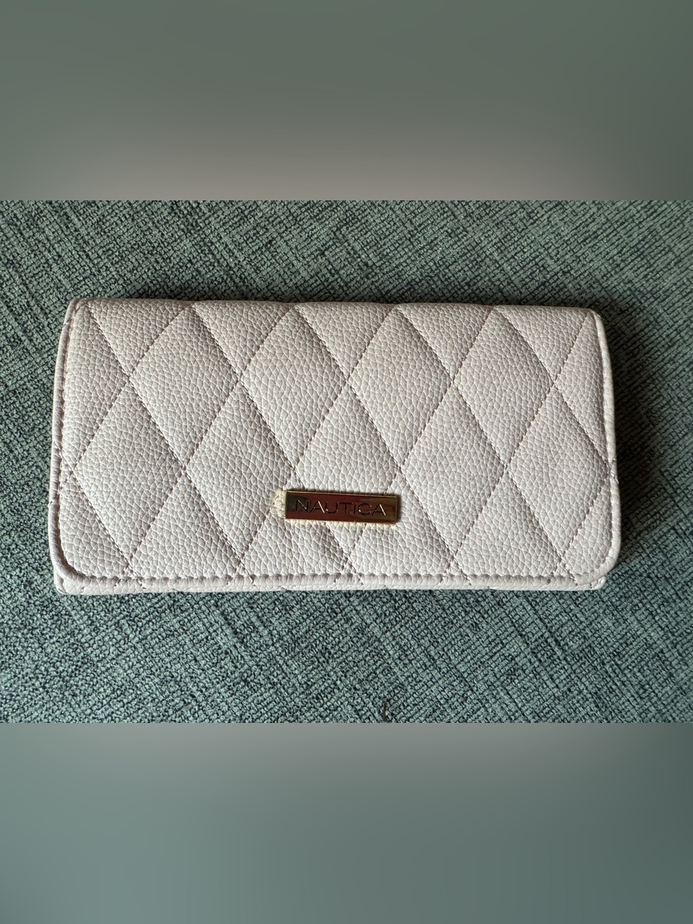 Nautica Quilted Light Pink Jewelry Case with Gold Logo